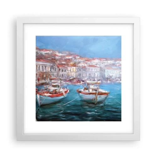 Poster in een witte lijst - Italiaanse baai - 30x30 cm