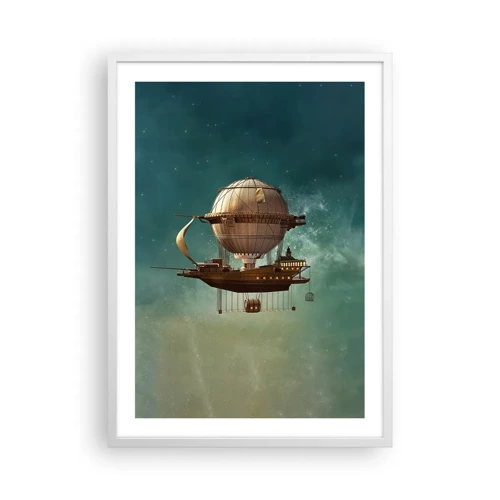 Poster in een witte lijst - Jules Verne groet - 50x70 cm