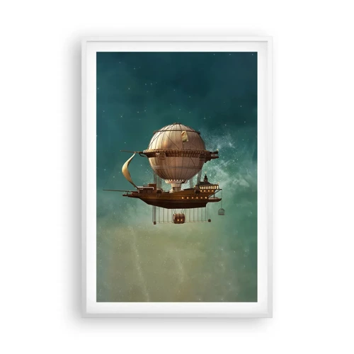 Poster in een witte lijst - Jules Verne groet - 61x91 cm