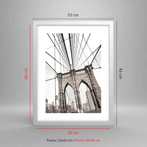 Poster in een witte lijst - Kathedraal van New York - 30x40 cm