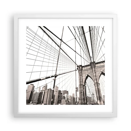 Poster in een witte lijst - Kathedraal van New York - 40x40 cm