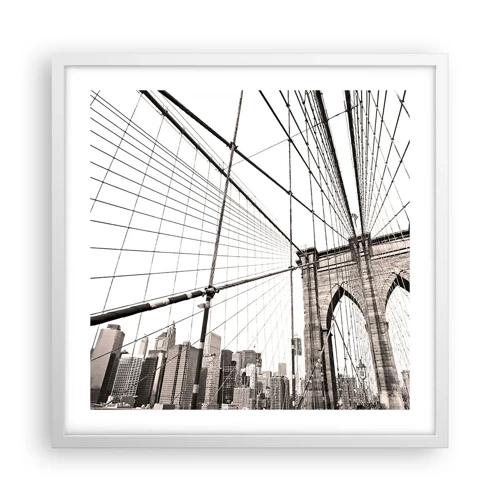 Poster in een witte lijst - Kathedraal van New York - 50x50 cm