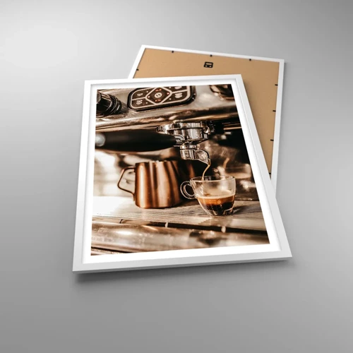 Poster in een witte lijst - Koffie gloed - 50x70 cm