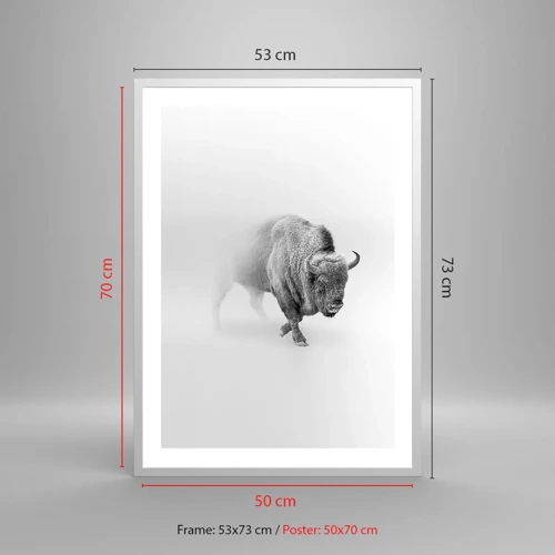 Poster in een witte lijst - Koning van de prairie - 50x70 cm