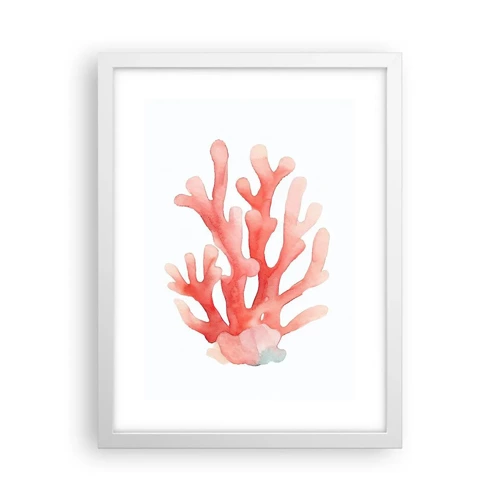 Poster in een witte lijst - Koraalkleurig koraal - 30x40 cm