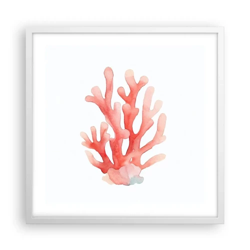 Poster in een witte lijst - Koraalkleurig koraal - 50x50 cm