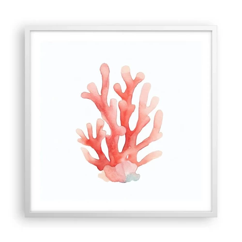 Poster in een witte lijst - Koraalkleurig koraal - 60x60 cm