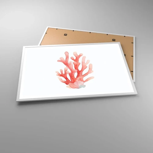 Poster in een witte lijst - Koraalkleurig koraal - 91x61 cm
