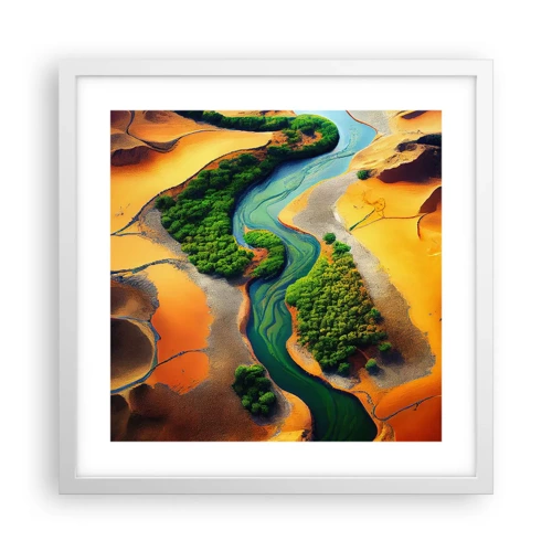 Poster in een witte lijst - Levengevende rivier - 40x40 cm