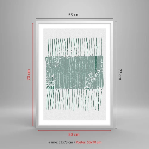 Poster in een witte lijst - Mariene abstractie - 50x70 cm