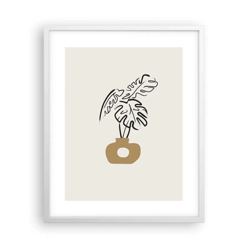 Poster in een witte lijst - Monstera – huisdecoratie - 40x50 cm