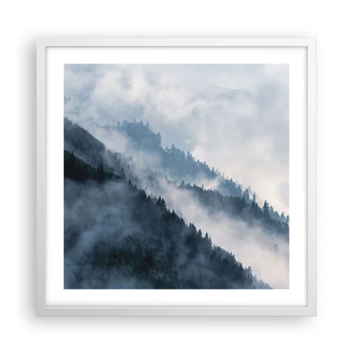Poster in een witte lijst - Mystiek van de bergen - 50x50 cm