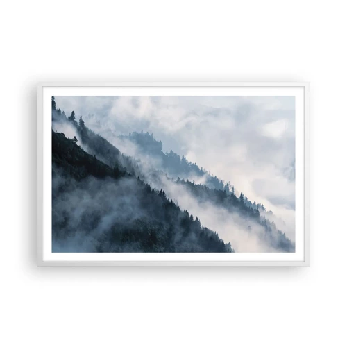 Poster in een witte lijst - Mystiek van de bergen - 91x61 cm