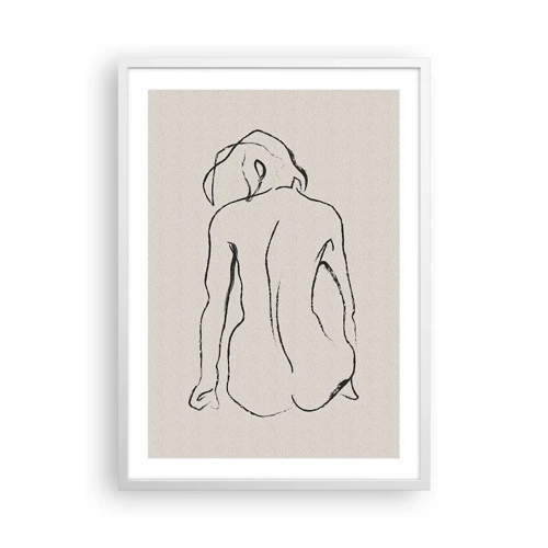 Poster in een witte lijst - Naakt meisje - 50x70 cm