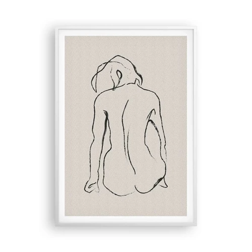 Poster in een witte lijst - Naakt meisje - 70x100 cm