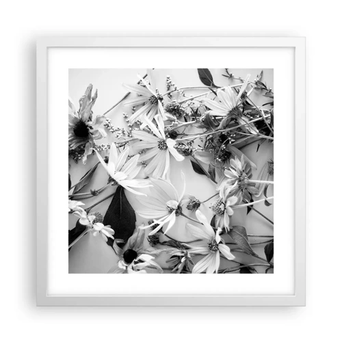 Poster in een witte lijst - Niet-boeket bloemen - 40x40 cm