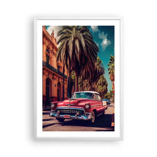 Poster in een witte lijst - Nog steeds in Havanna - 50x70 cm