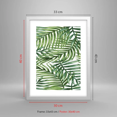 Poster in een witte lijst - Onder de groene luifel - 30x40 cm