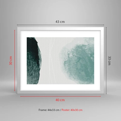 Poster in een witte lijst - Ontmoeting met de mist - 40x30 cm