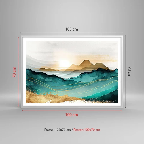 Poster in een witte lijst - Op de rand van abstractie – landschap - 100x70 cm