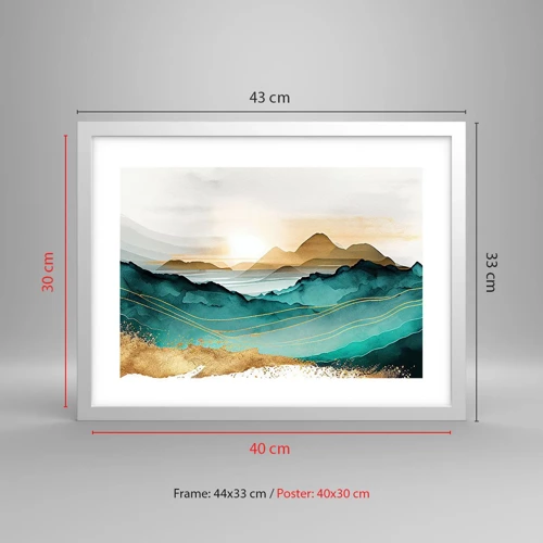 Poster in een witte lijst - Op de rand van abstractie – landschap - 40x30 cm