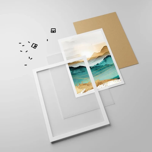 Poster in een witte lijst - Op de rand van abstractie – landschap - 40x50 cm
