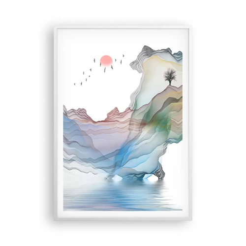 Poster in een witte lijst - Op weg naar de kristallen bergen - 70x100 cm