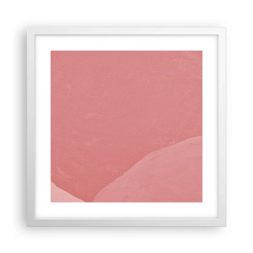 Poster in een witte lijst - Organische compositie in roze - 40x40 cm