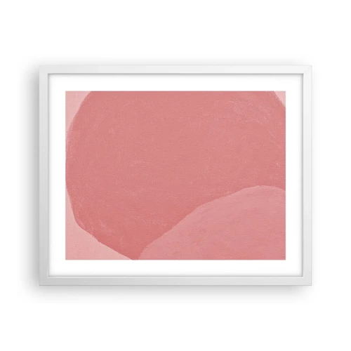 Poster in een witte lijst - Organische compositie in roze - 50x40 cm