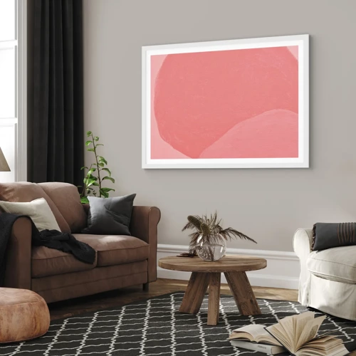 Poster in een witte lijst - Organische compositie in roze - 50x40 cm