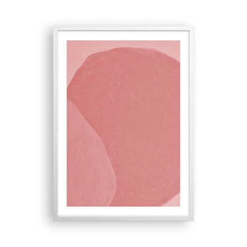 Poster in een witte lijst - Organische compositie in roze - 50x70 cm