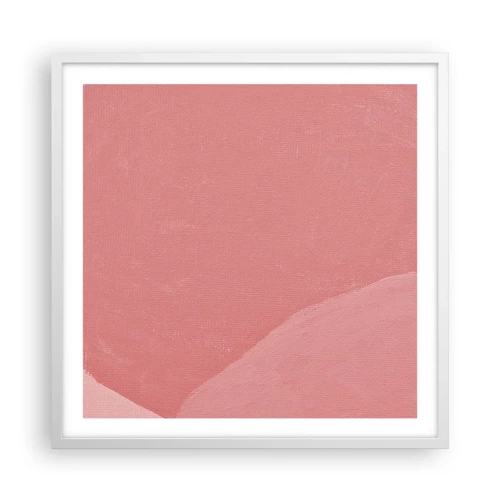 Poster in een witte lijst - Organische compositie in roze - 60x60 cm