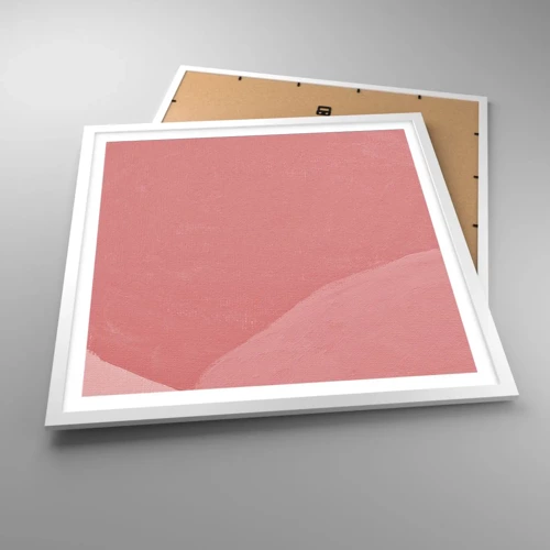Poster in een witte lijst - Organische compositie in roze - 60x60 cm