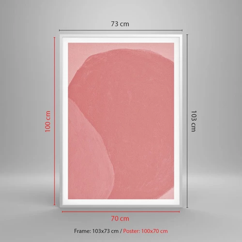 Poster in een witte lijst - Organische compositie in roze - 70x100 cm