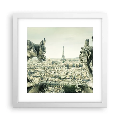 Poster in een witte lijst - Parijs' babbelen - 30x30 cm