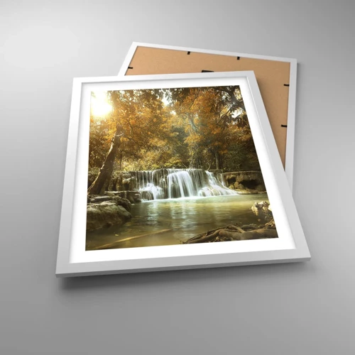 Poster in een witte lijst - Park cascade - 40x50 cm