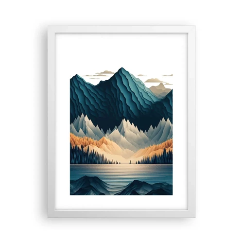 Poster in een witte lijst - Perfect berglandschap - 30x40 cm