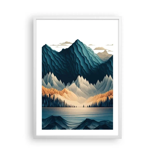 Poster in een witte lijst - Perfect berglandschap - 50x70 cm