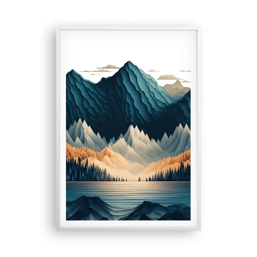 Poster in een witte lijst - Perfect berglandschap - 70x100 cm