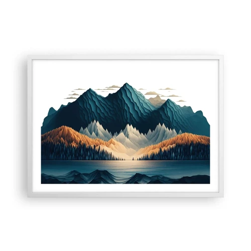 Poster in een witte lijst - Perfect berglandschap - 70x50 cm