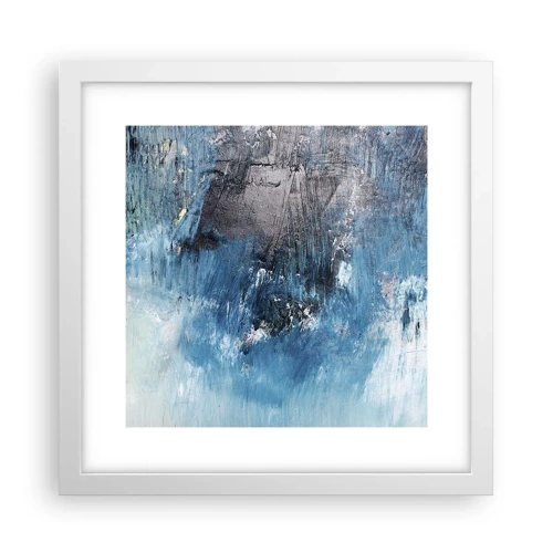 Poster in een witte lijst - Rhapsody in Blauw - 30x30 cm