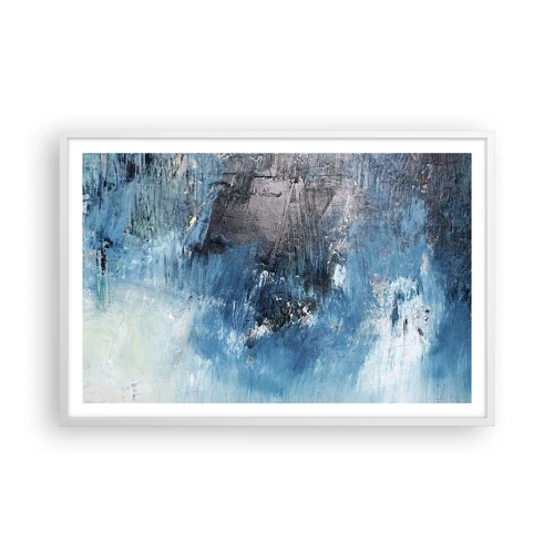 Poster in een witte lijst - Rhapsody in Blauw - 91x61 cm