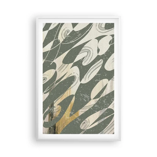 Poster in een witte lijst - Ritmische abstractie - 61x91 cm