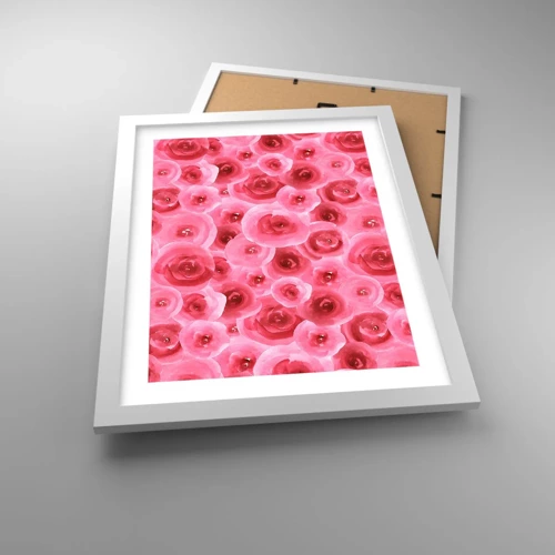 Poster in een witte lijst - Rozen onder en boven - 30x40 cm