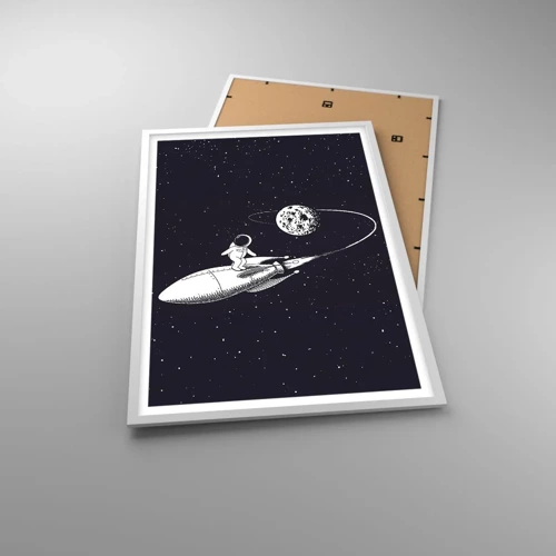 Poster in een witte lijst - Spacesurfer - 61x91 cm