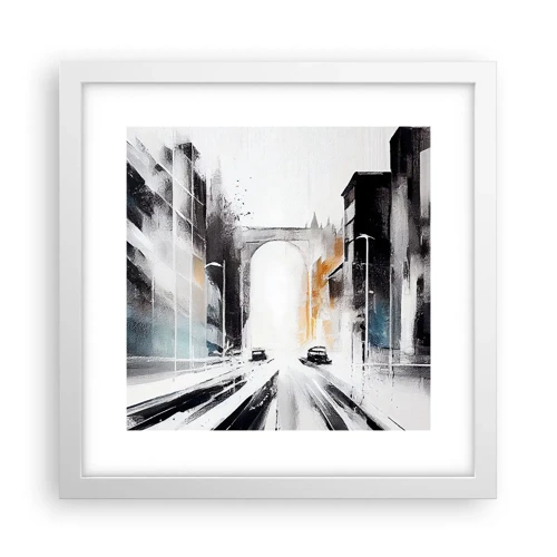 Poster in een witte lijst - Stadsstudie: architectuur en beweging - 30x30 cm