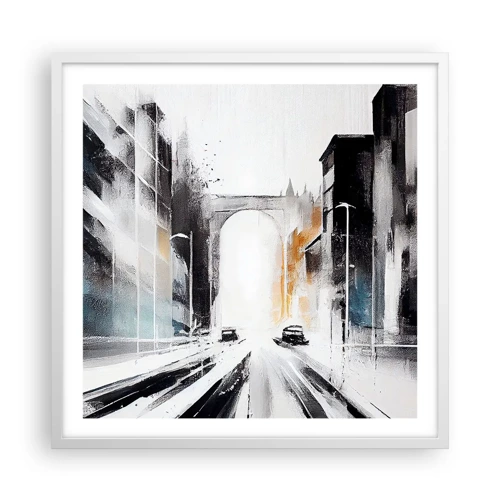 Poster in een witte lijst - Stadsstudie: architectuur en beweging - 60x60 cm