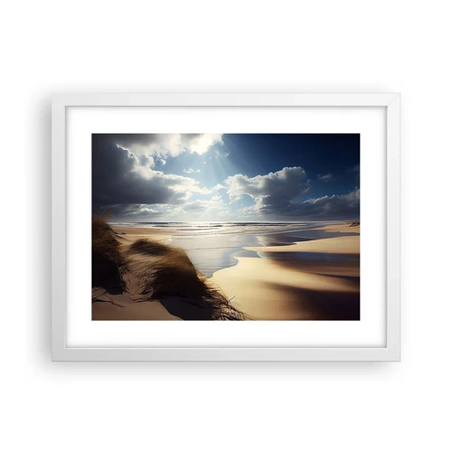 Poster in een witte lijst - Strand, wild strand - 40x30 cm