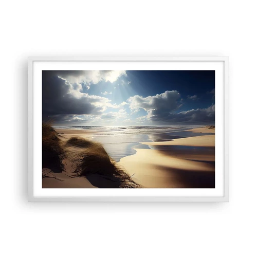 Poster in een witte lijst - Strand, wild strand - 70x50 cm