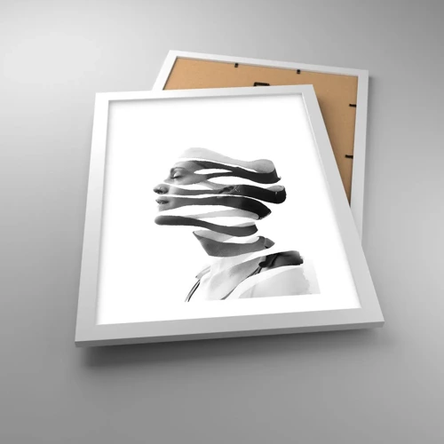 Poster in een witte lijst - Surrealistisch portret - 30x40 cm